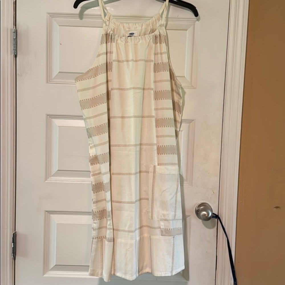 OLD NAVY | Cream & Khaki | Summer Dress